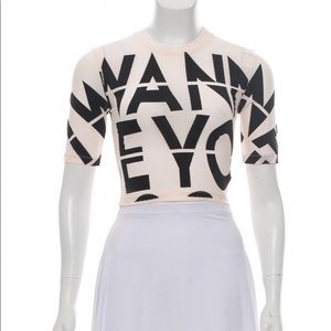 ❌SOLD❌NWT BEAU SOUCI Peach Printed Crop Top